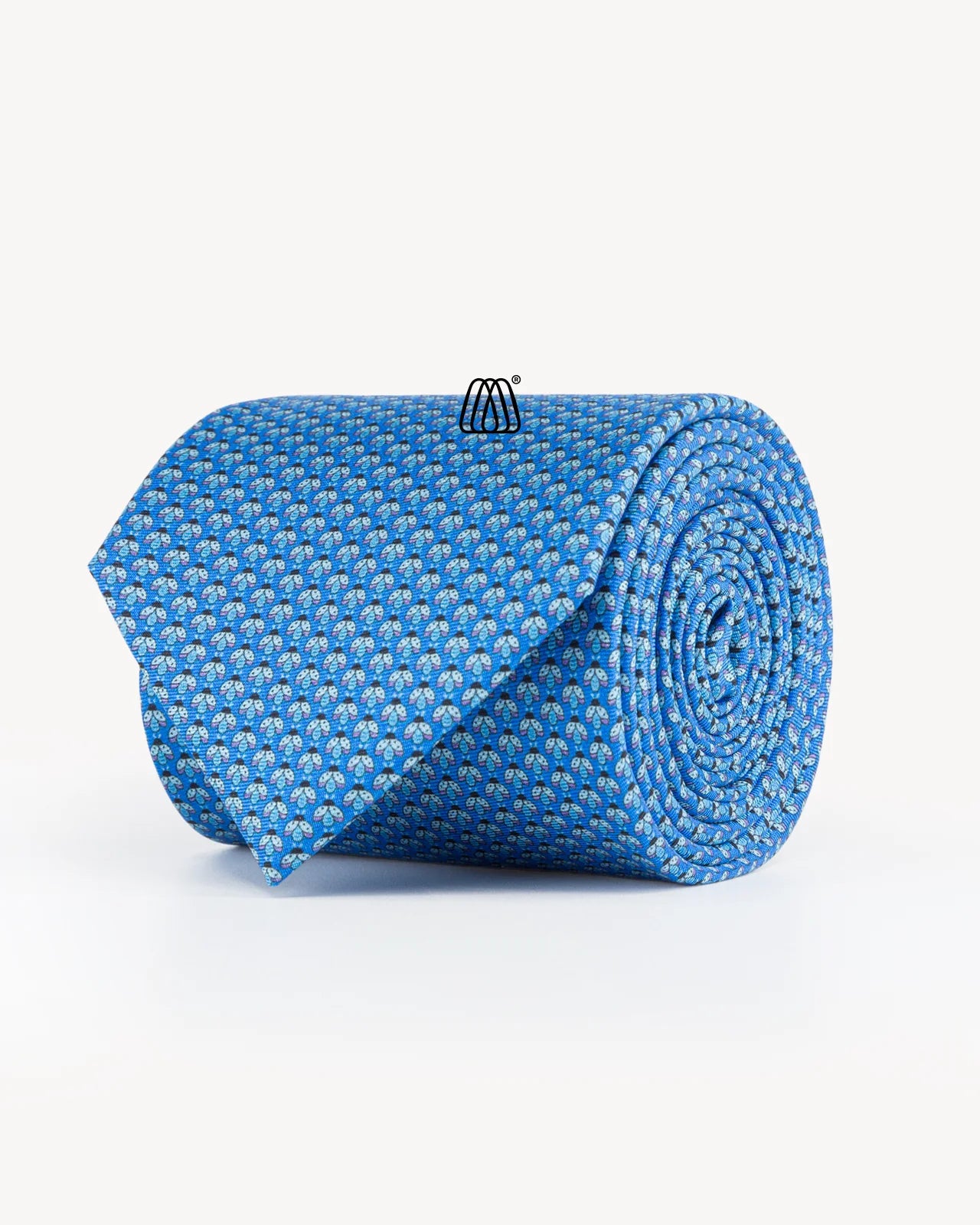 Hodvábna kravata modrá – bočný pohľad