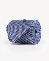 Hodvábna kravata tmavomodrá – bočný pohľad